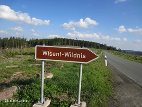 Hinweisschild Wisent-Wildnis